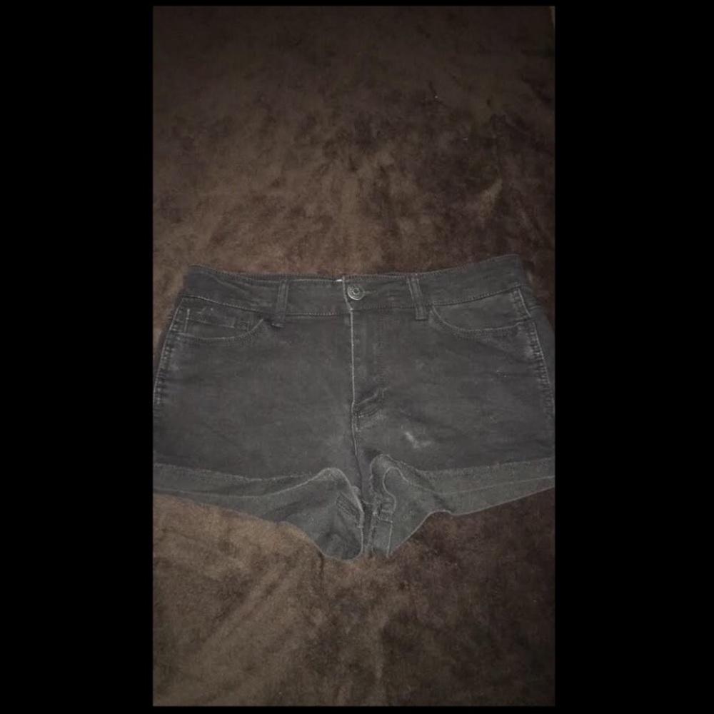 Black jean shorts